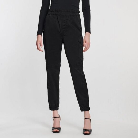 NWT J Brand black satin cargo jogger pants - Picture 6 of 10